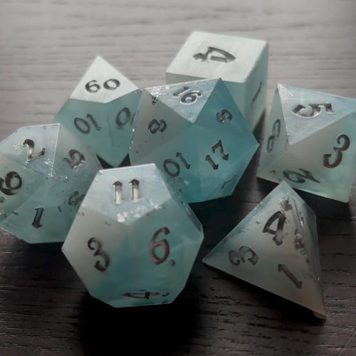 Cloudy Skies Resin 7 Piece Dice Set DND