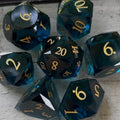 Dark Blue Sea Glass 7 Piece Dice Set DND