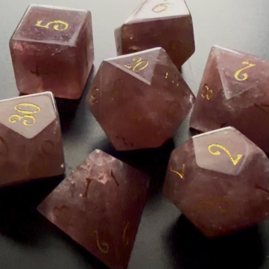 Dusty Rose Stone 7 Piece Dice Set DND