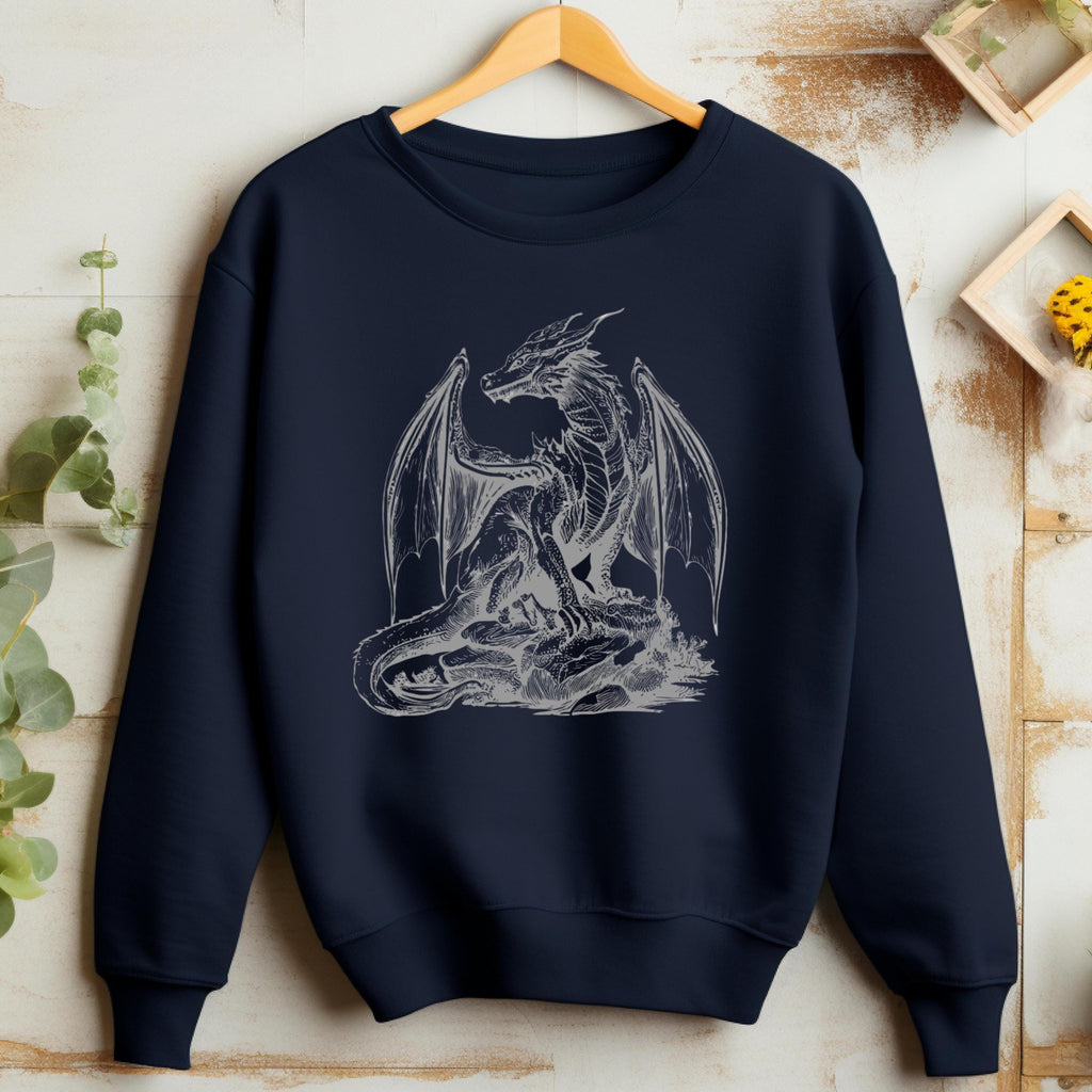Fantasy Dragon DND/Book Lover Crewneck Sweatshirt