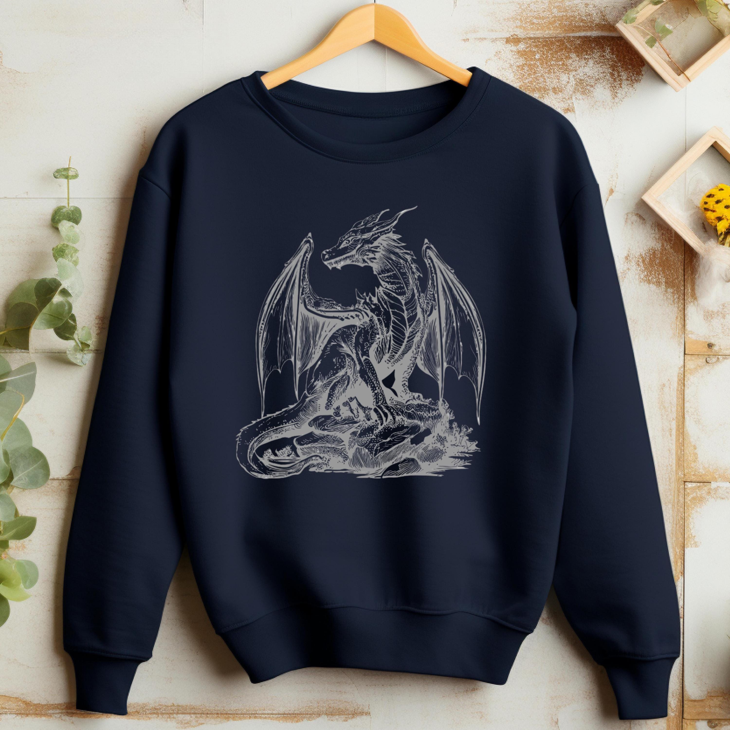 Fantasy Dragon DND/Book Lover Crewneck Sweatshirt
