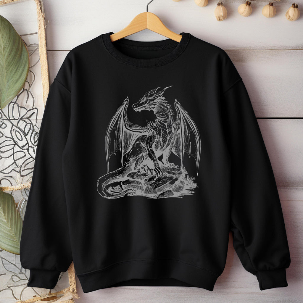 Fantasy Dragon DND/Book Lover Crewneck Sweatshirt