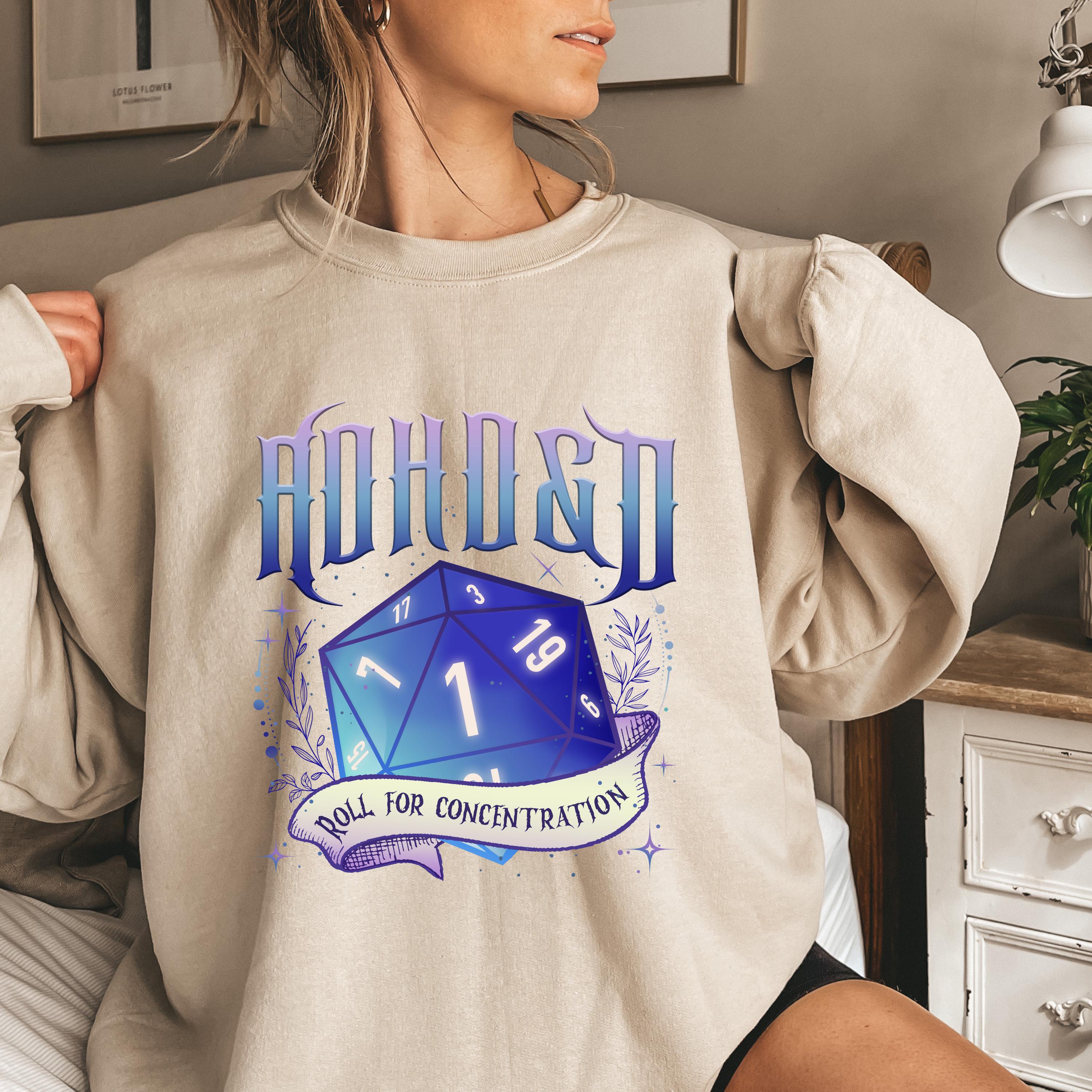 ADHD&D Roll for Concentration DND Crewneck Sweatshirt