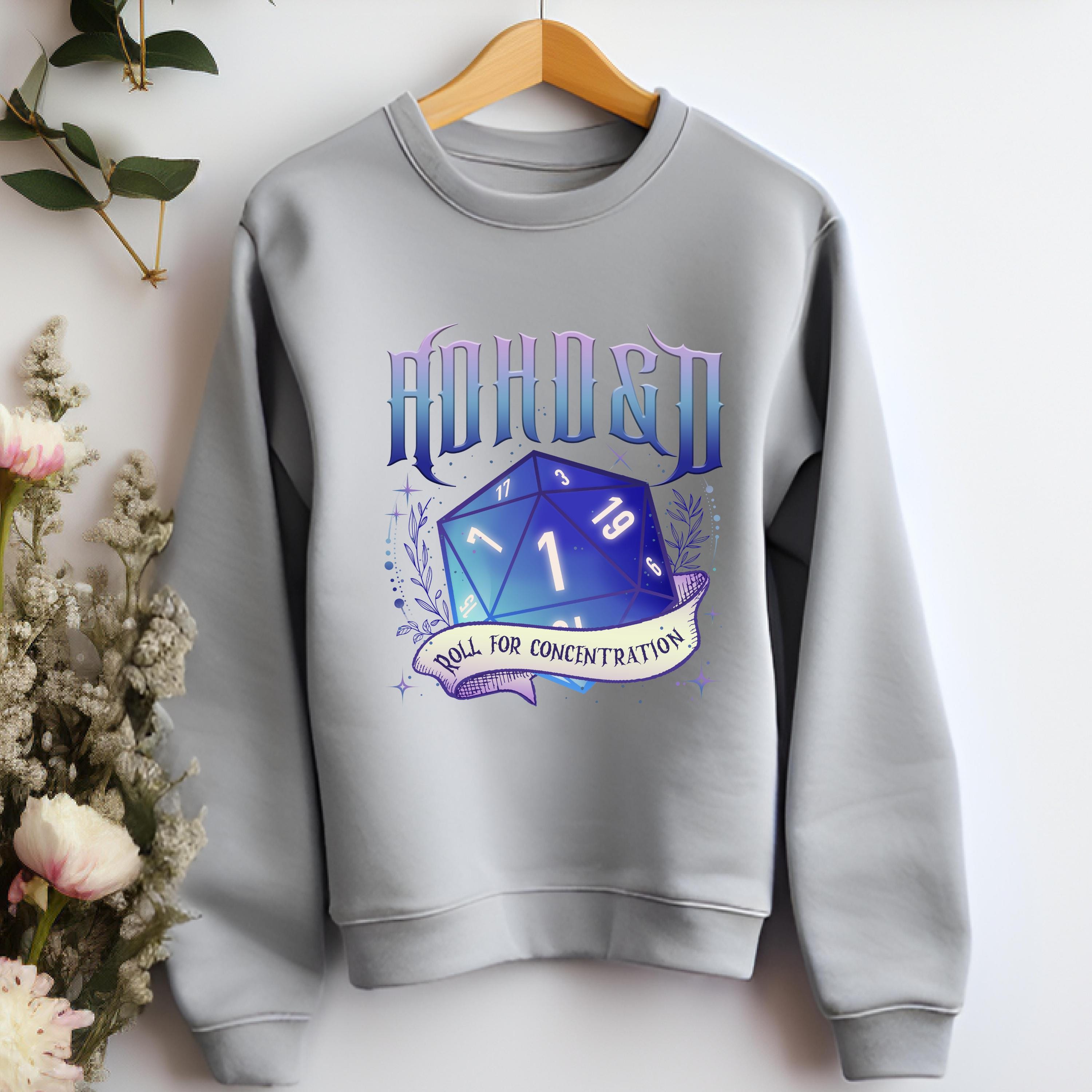 ADHD&D Roll for Concentration DND Crewneck Sweatshirt