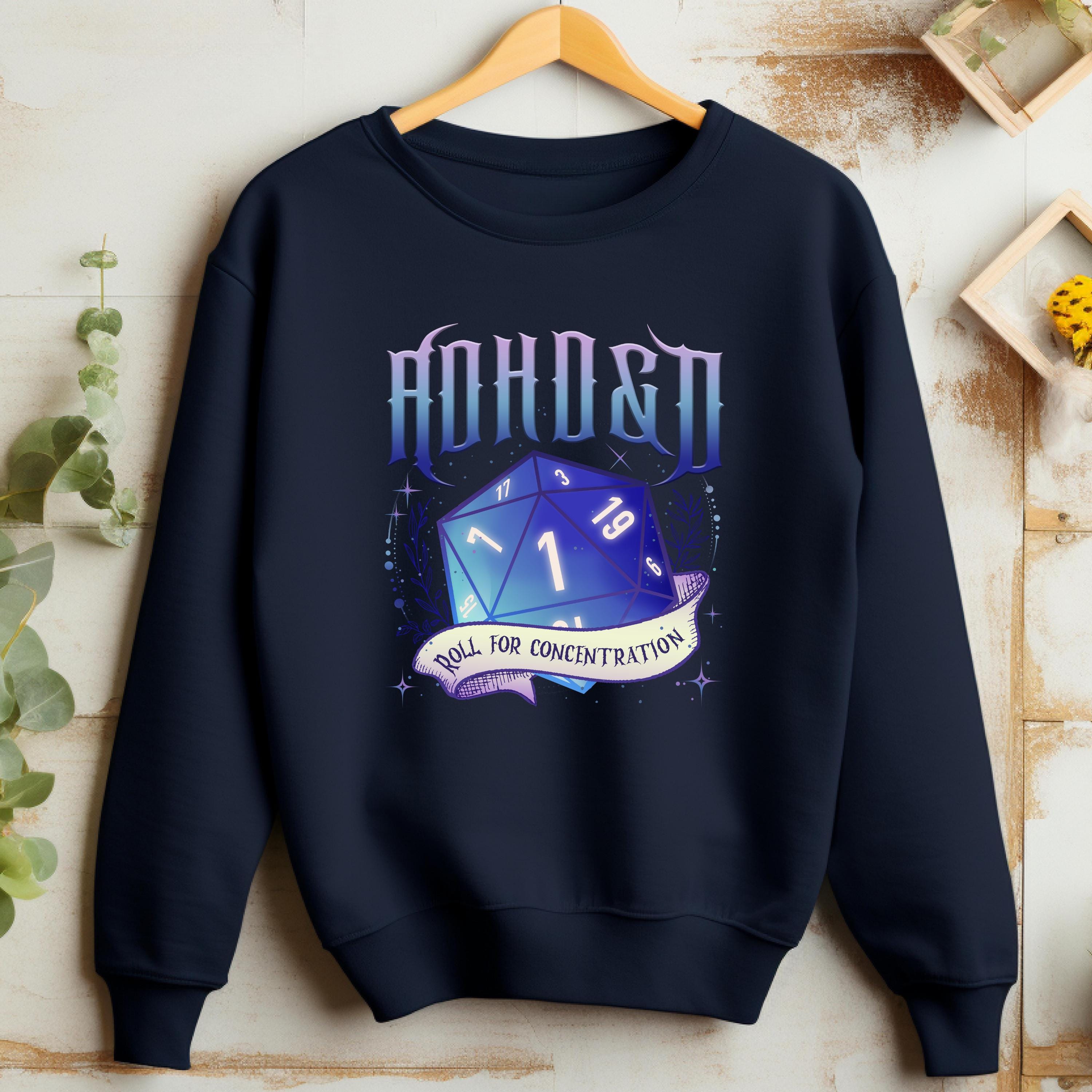 ADHD&D Roll for Concentration DND Crewneck Sweatshirt