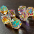 Moon Rainbow Prism Engraved 7 Piece Dice Set DND