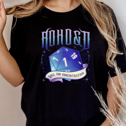 ADHD&D Roll for Concentration DND Crewneck T-Shirt