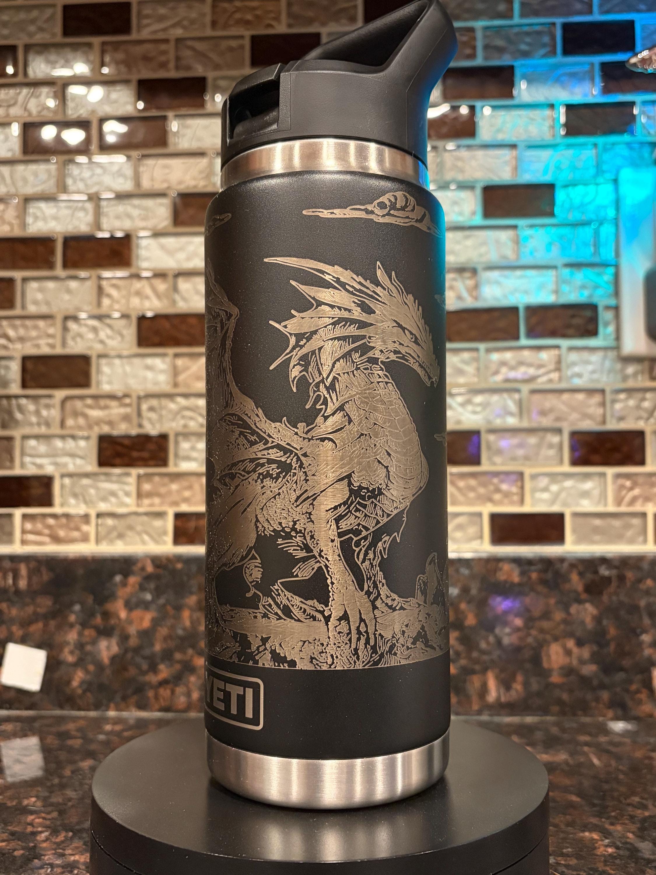 Dragon Scene Engraved Yeti Cup