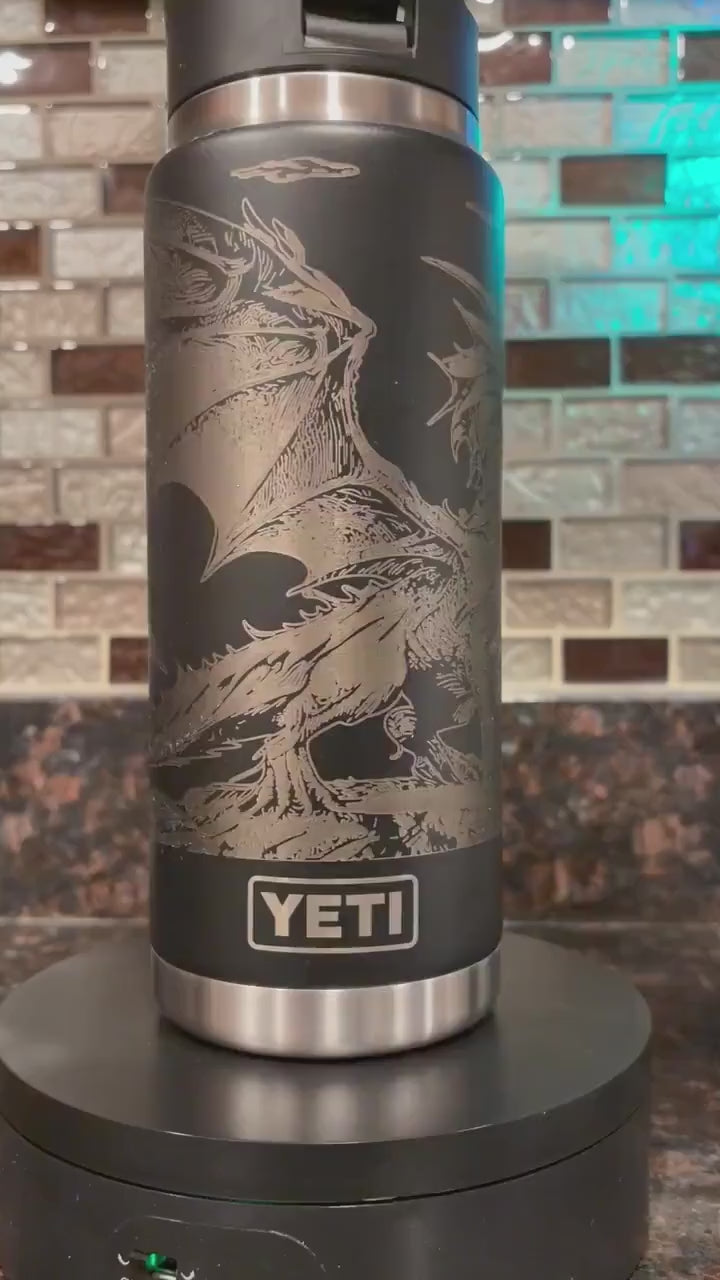 Dragon Scene Engraved Yeti Cup