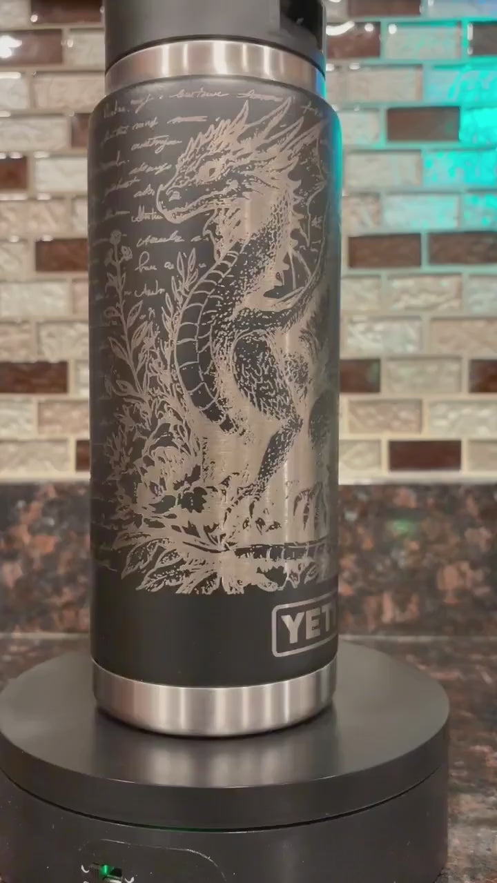 Book Dragon Engraved Yeti Cup